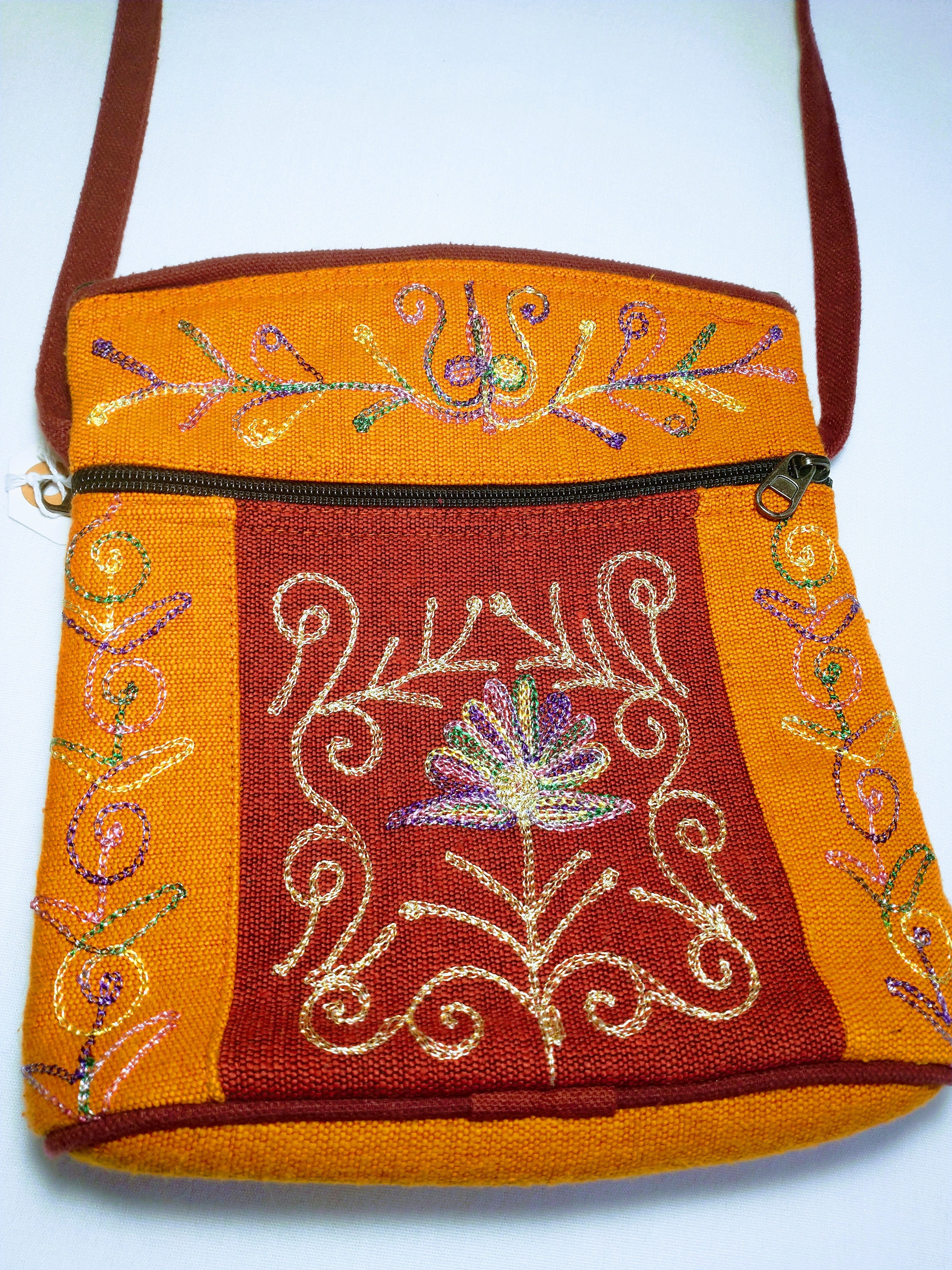 Crossbody Orange and red with flower